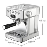 Geek Chef Espresso Machine, 20 Bar Espresso Machine With Milk Frother For Latte, Cappuccino, Macchiato, For Home Espresso Maker, 1.8L Water Tank, Stainless Steel, 4.2 ⭐⭐⭐⭐⭐” 345 ratings - brandscluster