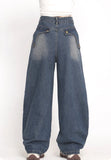 Deconstructed Embroidered Washed Jeans For Women, Autumn brandscluster