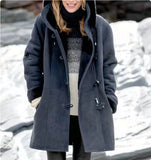Winter Button Coat Fashion Warm Hooded Jacket With Pockets Women's Clothing brandscluster