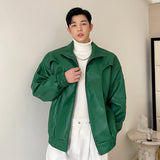 Men’s Short Lapel Leather Jacket brandscluster