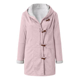 Winter Button Coat Fashion Warm Hooded Jacket With Pockets Women's Clothing brandscluster