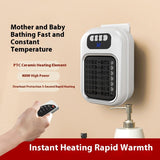 Wall Mounted Portable Small Electric Heater With Remote Control, Adjustable Silent Thermostat Suitable For Winter Home Offices Bathroom brandscluster