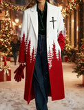 Printed Casual Lapel Long-sleeved Long Coat brandscluster