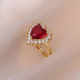 Fashion Micro-inlaid Pendant Ruby Heart Necklace brandscluster