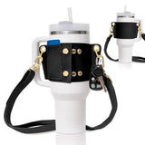 Water Bottle Handle Shoulder Strap For 30-40oz Bottles PU Leather Tumbler Handle Water Bottle Sling Accessory brandscluster