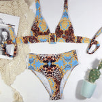 Printed halter bikini null