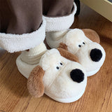 Dog Plush Toe Cap Cotton Slippers Female brandscluster