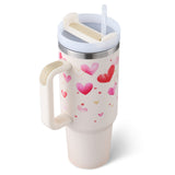 40 Oz Tumbler With Handle Straw Insulated, Stainless Steel Spill brandscluster