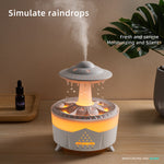 Raining Humidifier UFO Raindrop Aromatherapy Ultrasonic Water Drop Air Rain Humidifier 350ml 7 Colors LED Lamp Raindrop Aroma Diffuser brandscluster