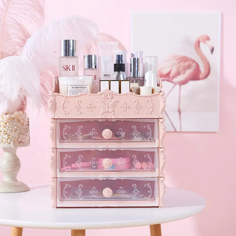Transparent Makeup Organizer Cosmetic Storage Box Drawer Desktop Organizer Jewelry Beauty Storage Bins Lipstick Christmas Gifts brandscluster