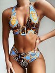 Printed halter bikini null