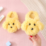 Children'S Cotton Slippers  Girls' Indoor Home Shoes  Cute Teddy Dog Fur Slippers  Children'S Baby Slippers brandscluster