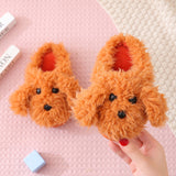 Children'S Cotton Slippers  Girls' Indoor Home Shoes  Cute Teddy Dog Fur Slippers  Children'S Baby Slippers brandscluster