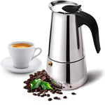 Straight Cylinder Mocha Pot Stainless Steel Italian Coffee Pot brandscluster