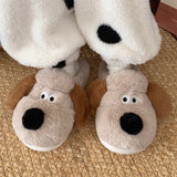 Dog Plush Toe Cap Cotton Slippers Female brandscluster
