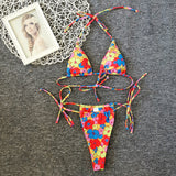 New Floral Drawstring Bikini Swimsuit Women brandscluster