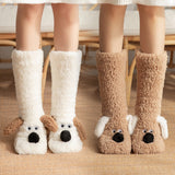 Cute Cartoon Dog Floor Socks Winter Warm Non-slip Plush Socks For Women brandscluster