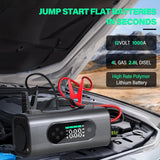 Newest 8 In 1 Portable Car Battery Starter With Air Compressor, Car  Wireless Vacuum Cleaner 150PSI Car Battery Starter 12V With Large LCD Display brandscluster