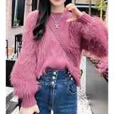 Tassel Twist Ladies Sweater Loose Long Sleeve Knitted Top brandscluster