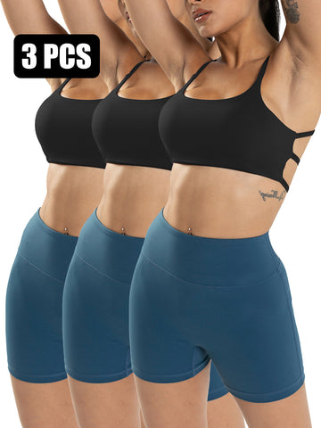 3 Pack Sports Bra For Women,Padded Strappy Sports Bra With Removable Cups Medium Support Workout Yoga Gym Bra 4.2 ⭐⭐⭐⭐⭐” 200 ratings - brandscluster