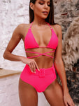 Printed halter bikini null