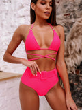 Printed halter bikini null