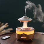 Raining Humidifier UFO Raindrop Aromatherapy Ultrasonic Water Drop Air Rain Humidifier 350ml 7 Colors LED Lamp Raindrop Aroma Diffuser brandscluster