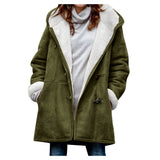 Winter Button Coat Fashion Warm Hooded Jacket With Pockets Women's Clothing brandscluster