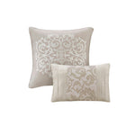 Embroidered 8-Piece Comforter Set – Neutral King Size Bedding with Pillow Shams & Sheets brandscluster