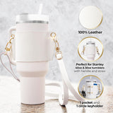 Water Bottle Handle Shoulder Strap For 30-40oz Bottles PU Leather Tumbler Handle Water Bottle Sling Accessory brandscluster