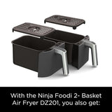 Ninja DZ401 Foodi 10 Quart 6-in-1 DualZone XL 2-Basket Air Fryer with 2 Independent Frying Baskets, Match Cook & Smart Finish to Roast, Broil, Dehydrate for Quick, Easy Family-Sized Meals, Grey brandscluster