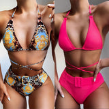 Printed halter bikini null
