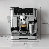 Ninja Luxe Café Pro Series, Espresso Machine, Drip Coffee, Cold Brew, Hot Water, Integrated Tamper, Built-in Grinder, Hands-Free Frother for Cappuccinos, Lattes, Americanos, Dairy or Non-Dairy, ES701 brandscluster