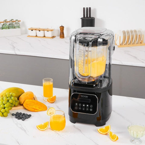 VEVOR Professional Blender With Shield, Commercial Countertop Blenders, 68 Oz  Blender Combo, Stainless Steel 9 Speed & 5 Functions Blender, For Shakes, Smoothies, Peree, And Crush Ice, Black brandscluster