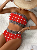 Sexy Bandeau Solid Color Love Bikini Bikini brandscluster