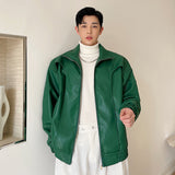 Men’s Short Lapel Leather Jacket brandscluster