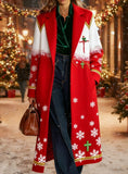 Printed Casual Lapel Long-sleeved Long Coat brandscluster