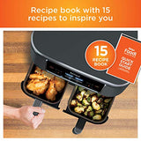 Ninja DZ401 Foodi 10 Quart 6-in-1 DualZone XL 2-Basket Air Fryer with 2 Independent Frying Baskets, Match Cook & Smart Finish to Roast, Broil, Dehydrate for Quick, Easy Family-Sized Meals, Grey brandscluster
