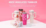 40 Oz Tumbler With Handle Straw Insulated, Stainless Steel Spill brandscluster