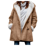 Winter Button Coat Fashion Warm Hooded Jacket With Pockets Women's Clothing brandscluster