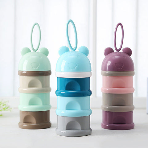 3 Layer Frog Style Portable Baby Food Storage Box Essential Cereal Cartoon Milk Powder Boxes Toddle Kids Formula Milk Container brandscluster