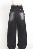 Deconstructed Embroidered Washed Jeans For Women, Autumn brandscluster