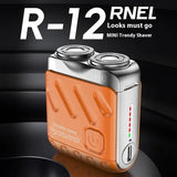 Portable Rotary Dual Ring Electric Shaver Men Travel Mini Shaver Double Floating Magnetic Blade Head Rechargeable Pocket Razors brandscluster