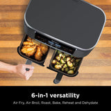 Ninja DZ401 Foodi 10 Quart 6-in-1 DualZone XL 2-Basket Air Fryer with 2 Independent Frying Baskets, Match Cook & Smart Finish to Roast, Broil, Dehydrate for Quick, Easy Family-Sized Meals, Grey brandscluster
