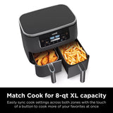 Ninja DZ401 Foodi 10 Quart 6-in-1 DualZone XL 2-Basket Air Fryer with 2 Independent Frying Baskets, Match Cook & Smart Finish to Roast, Broil, Dehydrate for Quick, Easy Family-Sized Meals, Grey brandscluster