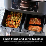 Ninja DZ401 Foodi 10 Quart 6-in-1 DualZone XL 2-Basket Air Fryer with 2 Independent Frying Baskets, Match Cook & Smart Finish to Roast, Broil, Dehydrate for Quick, Easy Family-Sized Meals, Grey brandscluster