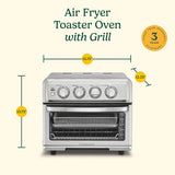 Cuisinart Air Fryer Toaster Oven with Grill, 1800W 8-1 Air Fryer Oven with Bake, Convection Bake, Grill, Broil and Warm Options, Large Capacity, 60-Minute Timer, TOA-70NAS, Stainless Steel brandscluster