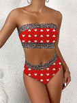 Sexy Bandeau Solid Color Love Bikini Bikini brandscluster