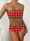 Sexy Bandeau Solid Color Love Bikini Bikini brandscluster