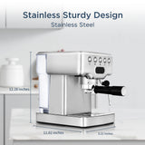 Geek Chef Espresso Machine, 20 Bar Espresso Machine With Milk Frother For Latte, Cappuccino, Macchiato, For Home Espresso Maker, 1.8L Water Tank, Stainless Steel, 4.2 ⭐⭐⭐⭐⭐” 345 ratings - brandscluster